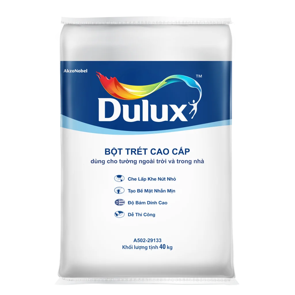 Bột trét tường cao cấp Dulux ngoài trời & trong nhà – 40kg