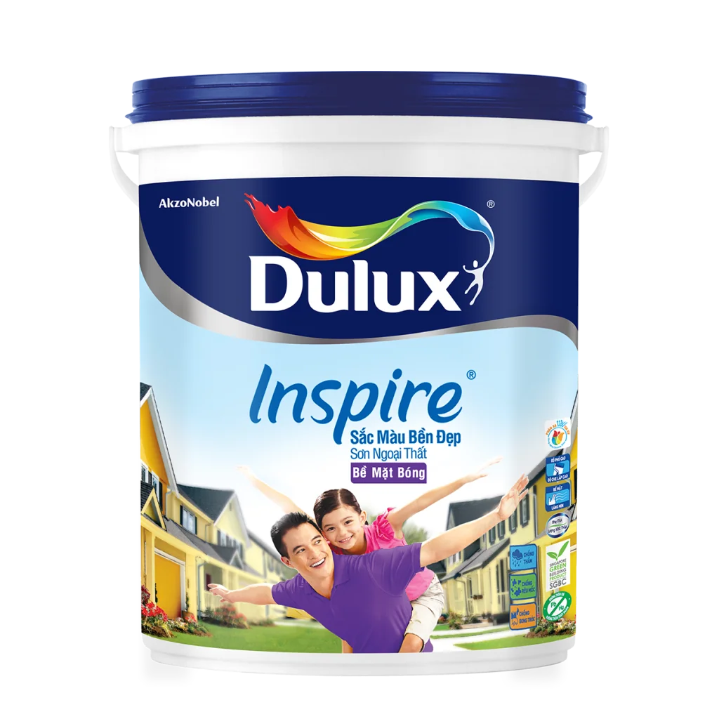 Sơn Dulux Inspire Ngoại Thất Sắc Màu Bền Đẹp Bề Mặt Bóng thùng 15L