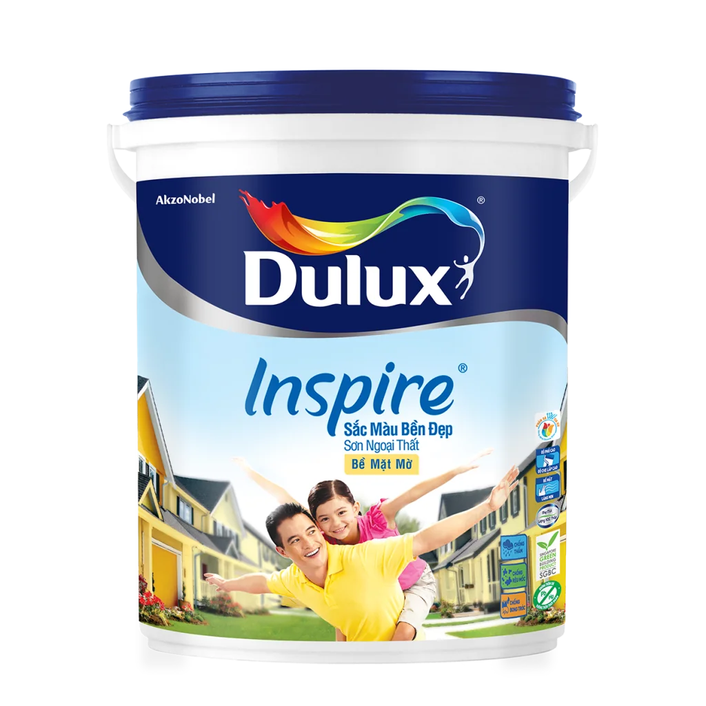 Sơn Dulux Inspire Ngoại Thất Sắc Màu Bền Đẹp Bề Mặt Mờ -15L